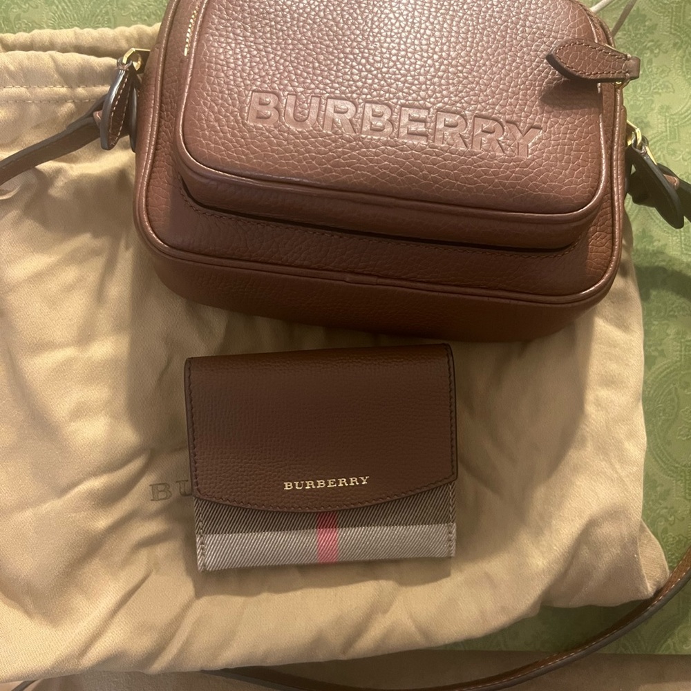 Burberry Brown Leather Crossbody Bag